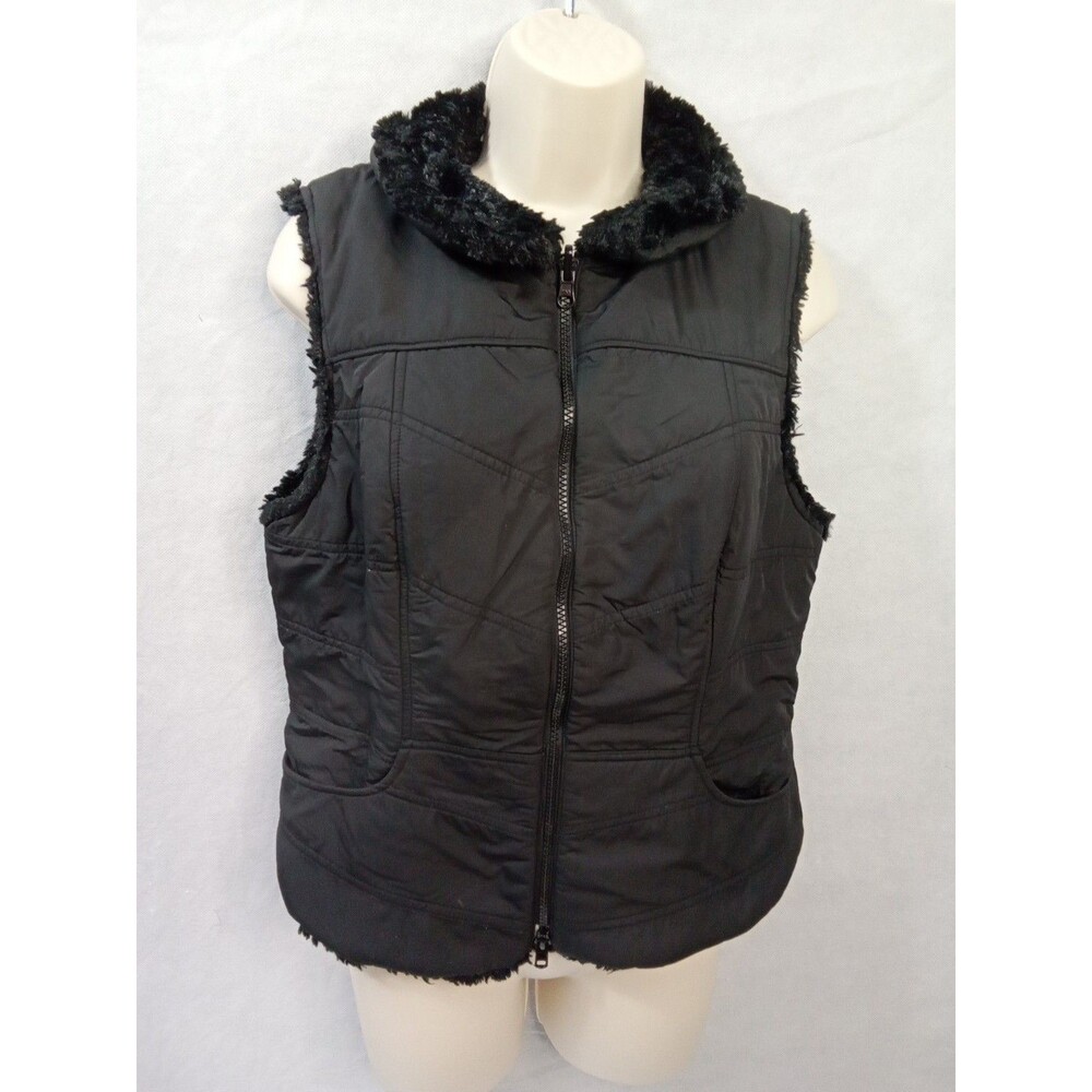 Unbranded Womens‎ Medium Black Vest Full zip Pockets
